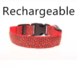 Adjustable LED Pet Collar – Leopard Print for Night Walks
